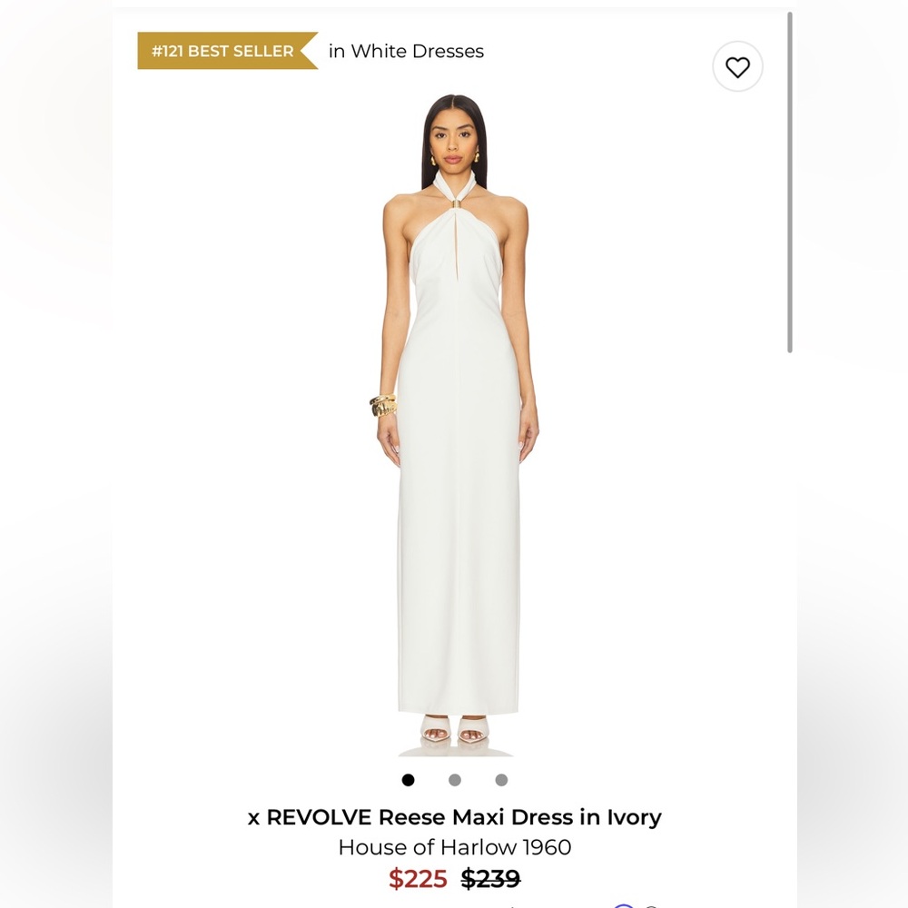 House of Harlow 1960 Cream Halter Maxi Dress